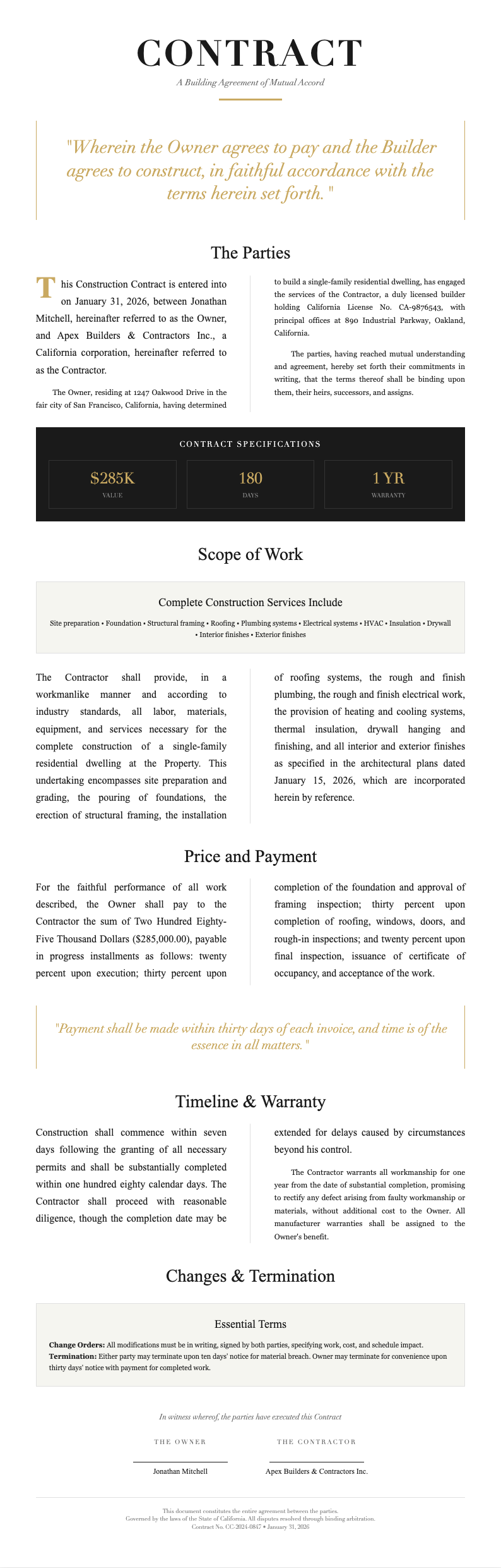 professional construction contract editorial magazine